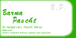 barna pascht business card